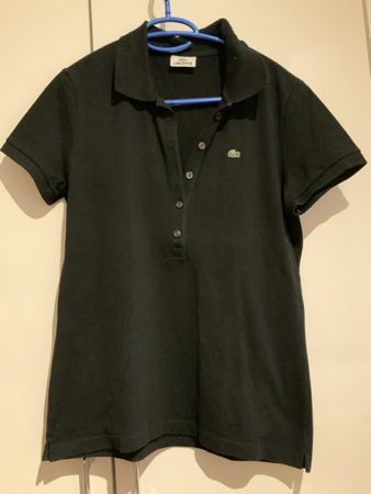 Lacoste Polo Damen schwarz Grösse 42/44 Baumwollmix gepflegt
