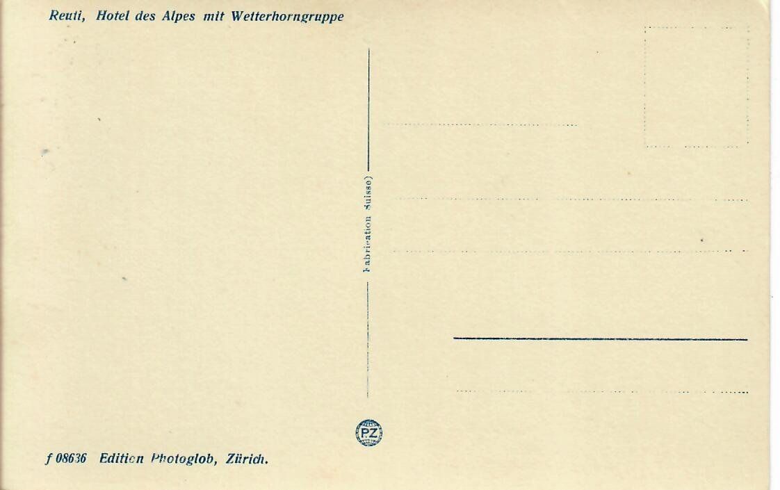 Cartoline postali: Reuti, Hotel des Alpes – Usato da Hochdorf venduto da Ziegel-16 1