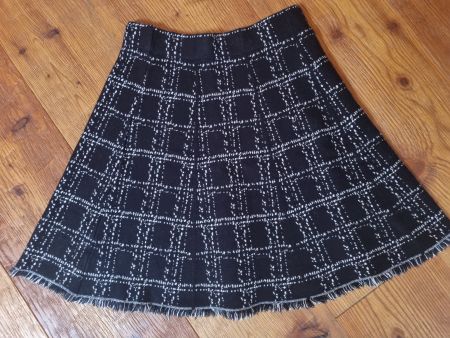Schicker Tweed Minirock Gr. 34 Herbst Winter Karo schwarz...