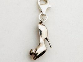 High Heels 925 Sterling Silber Anhänger Charms, Schuh, 3D