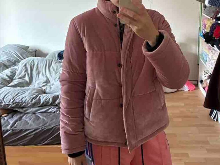 Topshop Giacche: Topshop Samt Puffer Jacke Rosa – Nuovo (secondo la descrizione) da Bern venduto da n-dine 8