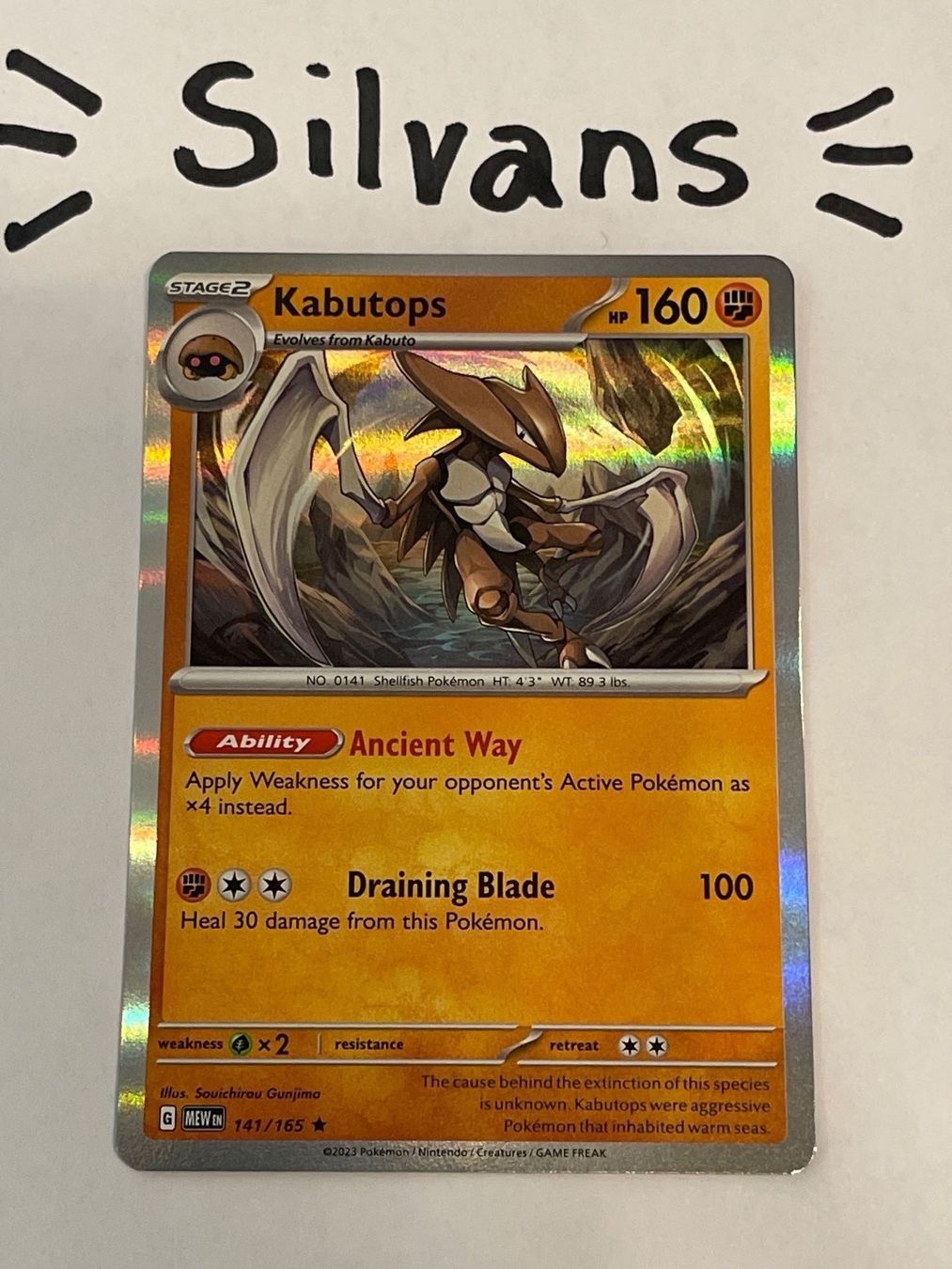 Pokémon Carte collezionabili: Kabutops Holo 141/165 MEW 151 Englisch – Nuovo (secondo la descrizione) da Wil SG venduto da Silvans