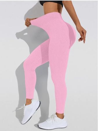 NEUE gerippte (Sport-) Tight uni hell rosa Gr. XS - 225413