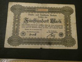 Dt. Reich 1922, Aachen 500 Mark