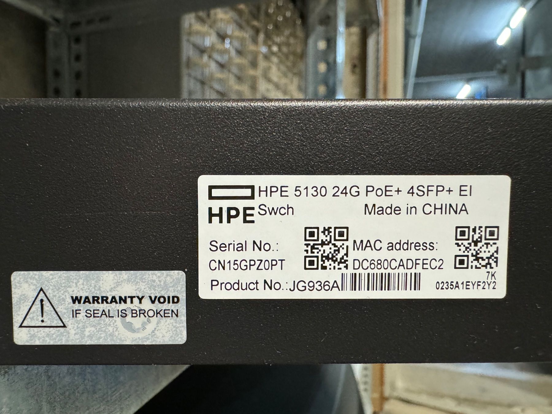 Hewlett Packard Hub & Switch: HPE FlexNetwork 5130 Switch JG936A – Usato da Altendorf venduto da Toptuningstore 3