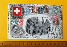 AK Glarus 1905 mit Briefmarken