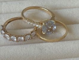 Luxus Elegante Trio Gr:18/8 Ring   Farbe: Gold