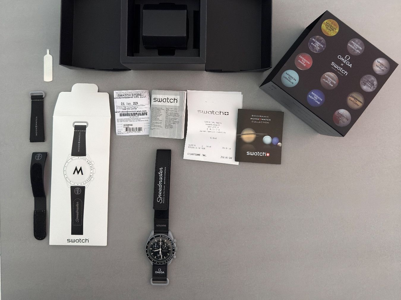 Swatch Uhren: Moonswatch "Mission to the Moon" + Extra bracelet – Gebraucht aus Davesco-Soragno von luganoluxuryshop 1