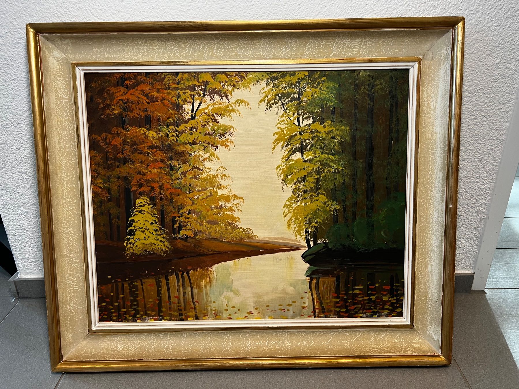 Gemälde: Antikes gemälde mit holzrahmen – Gebraucht aus Höri von Art-and-more-88 2