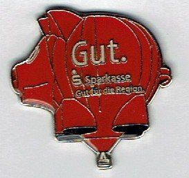 Placchette & Badge: Sparkasse Ballon Schweinchen – Usato da Hinterkappelen venduto da Schampus