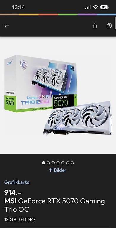 Schede grafiche: Grafikkarte 5070 Trio Gaming – Usato da Oberkulm venduto da Fgizmo