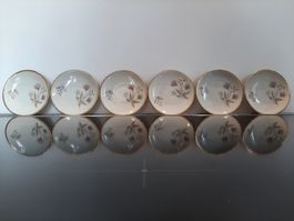 Mid Century 6 x vintage Gebäckschälchen Porzellan Apéro