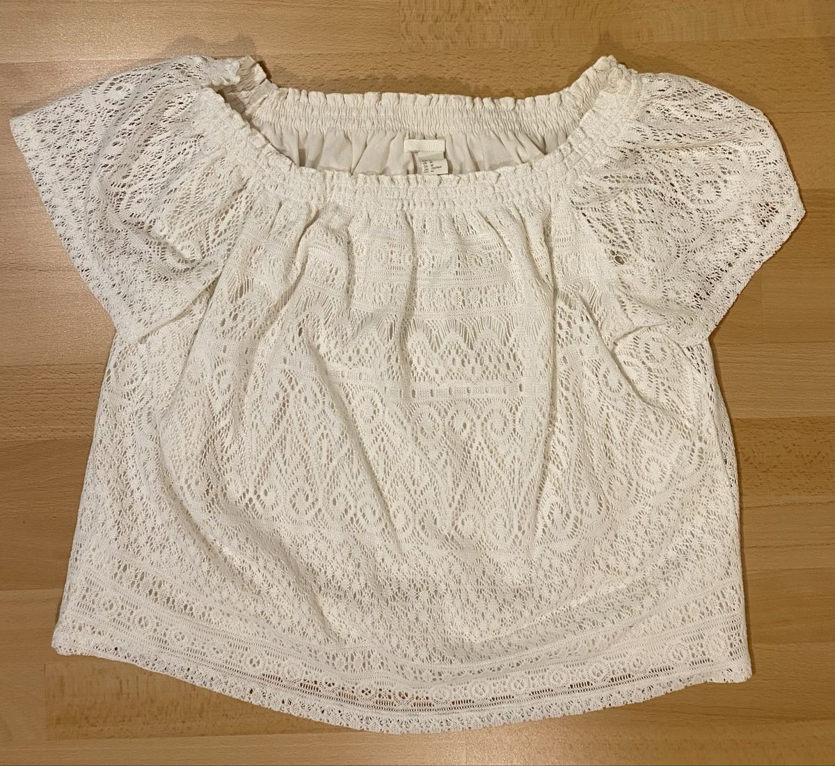H&M Camicette: Weisse Spitzenbluse, Off-Shoulder, Gr. M – Usato da Bassersdorf venduto da jeh99 1