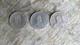 3Stück Schweizer 5 Franken Silber Jg.1933