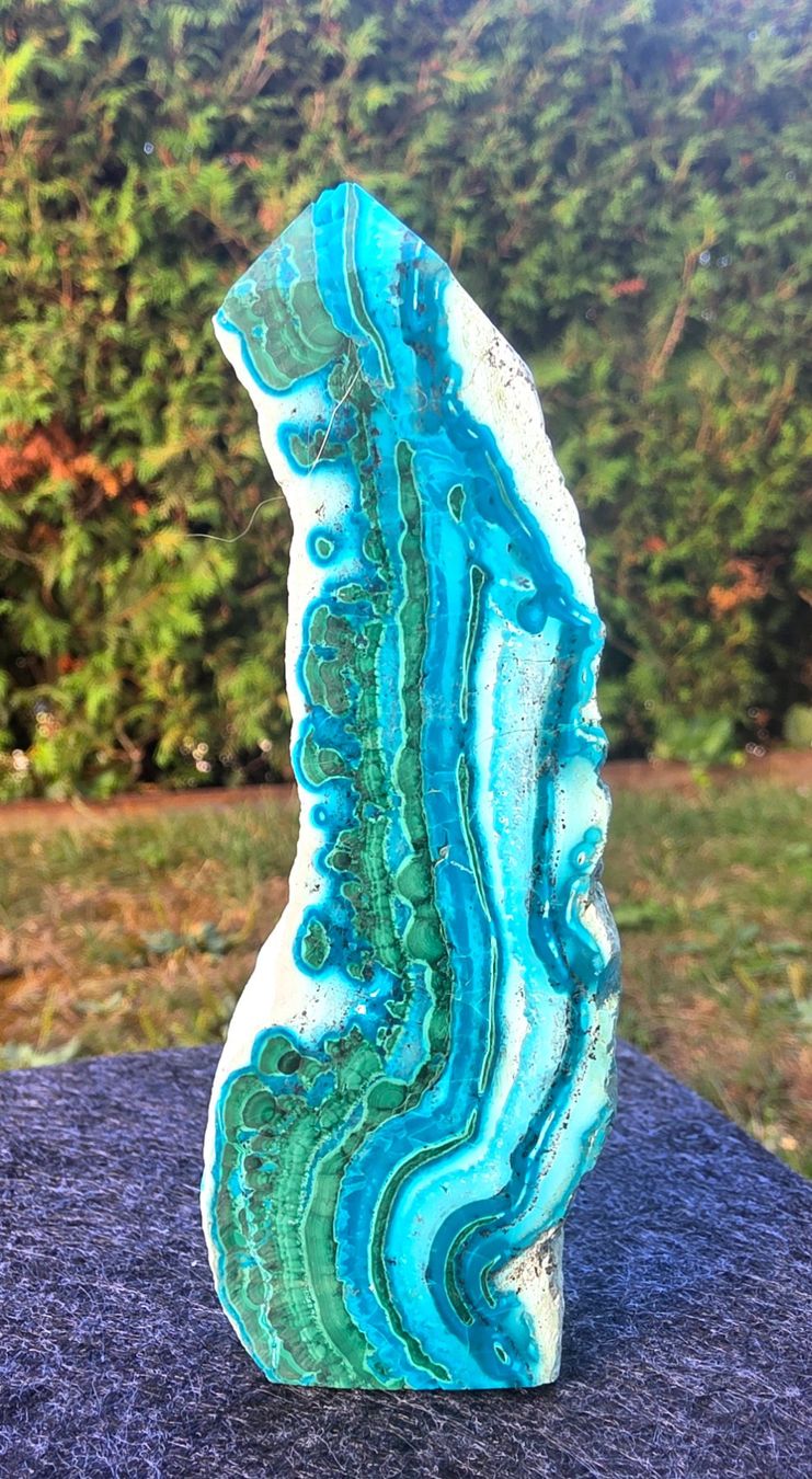 Mineralien & Heilsteine: 💚💙 Einzigartiger Malachit mit Chrysokoll Obelisk – Neu und originalverpackt aus Matzingen von Shay_Crystalz 1