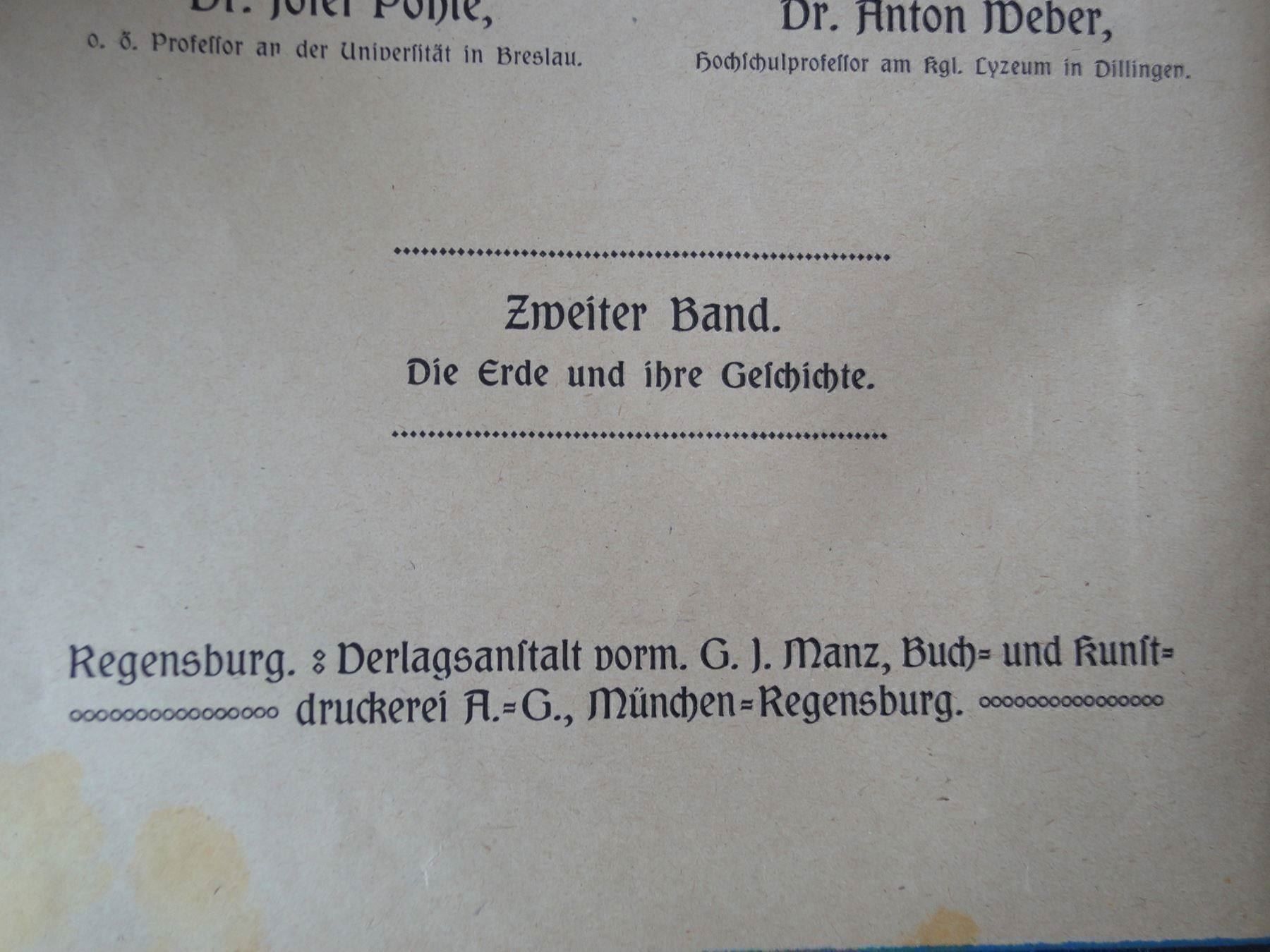 Libri: Das Buch der Natur Band 2 ca. 1920 – Usato da Chur venduto da omonia 2