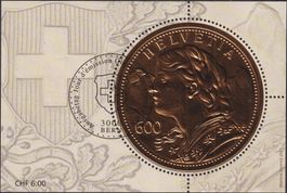 2013: Nr.1471 (Goldvreneli) Block mit Ersttags-Stempel.