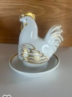 Egg cup, white with gold detail -