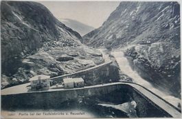 Postkarte 1908 Partie bei der Teufelsbrücke und Reussfall