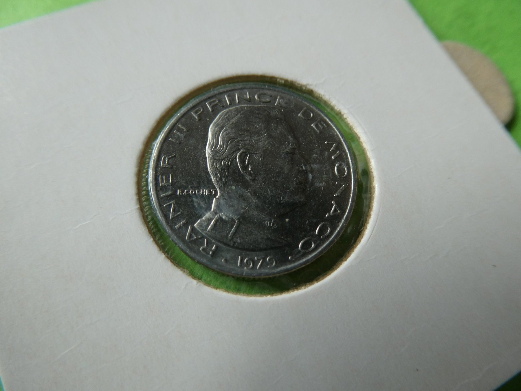 Alle Münzen: Monaco 1979, 1/2 Franc   unz – Gebraucht aus Hinterforst von Rohusri 1