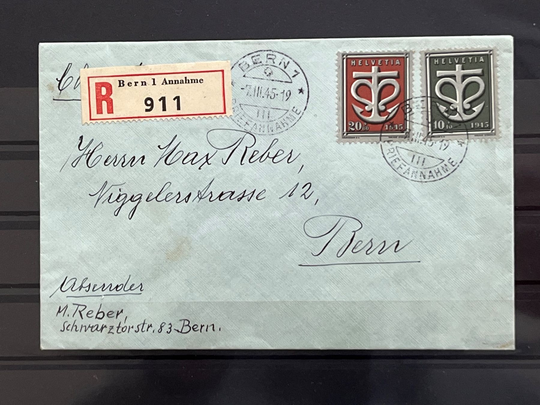 Tutti i francobolli: Brief W19-W20, 1945 – Usato da Romanshorn venduto da luxcollect