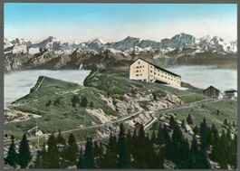 AK color Rigi-Kulm SZ koloriertes SW, ? Collagenkunst ≈1958 