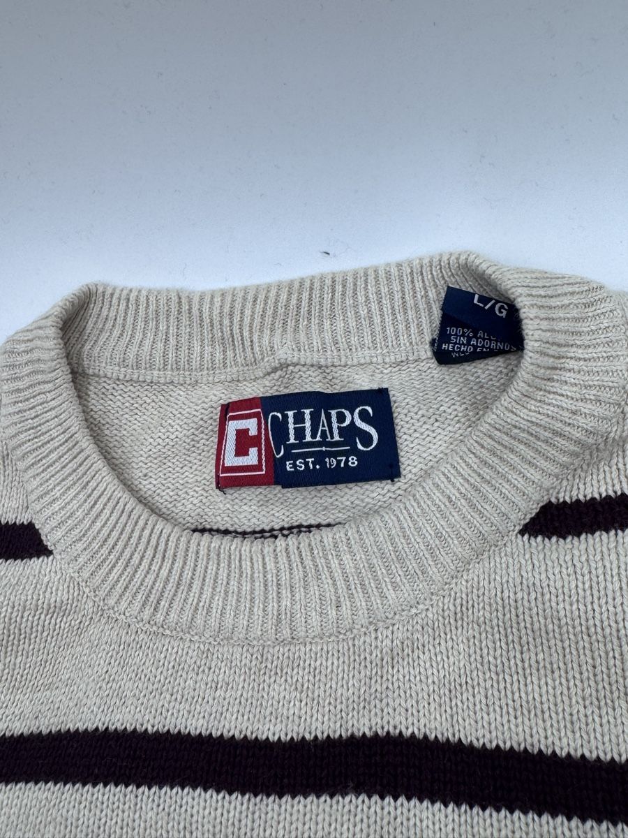 Maglioni & Felpe: Herren Chaps Pullover, beige mit Streifen, Grösse L – Usato da Arnegg venduto da PascalHelfenberger 3