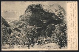 Grindelwald, Kirche mit Eiger und Viesch