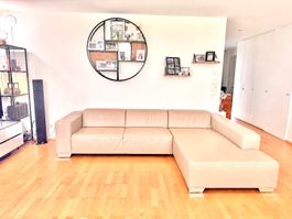 Echtleder-Ecksofa / Bettsofa, beige - Ewald Schillig QUINTO