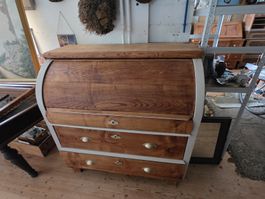 Pultmöbel Rolladen Sekretär Massivholz Vintage mit Schublade