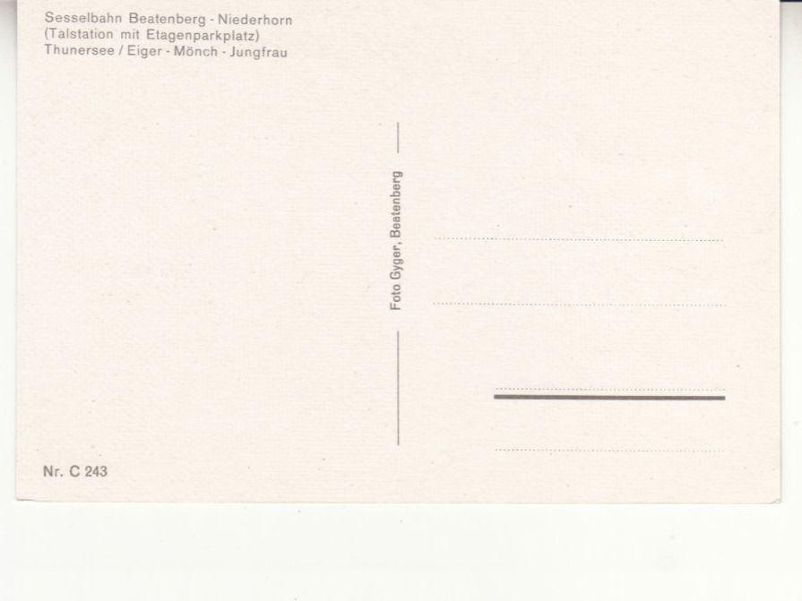 Cartoline postali: Beatenberg Niederhorn ca. 1960 – Usato da Bürglen TG venduto da StampGraf 1