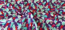Fleece-Stoff elastisch violett/grün 1.50x0.90m NEU