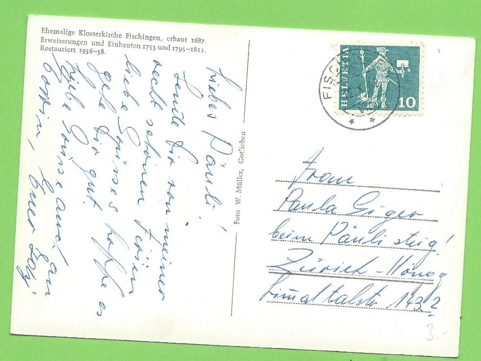Cartoline postali: Ehemalige Klosterkirche Fischingen – Usato da Zürich venduto da t24_de 1