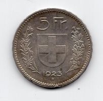 (1747) Schweiz, 5 Franken 1923, Tell, vz+