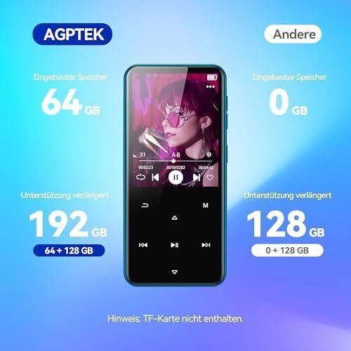 Lettore multimediale portatile: 64GB MP3 Player Bluetooth 5.3 2 4 TFT Farbbildschirm HiFi – Nuovo e nell'imballaggio originale da Hundwil venduto da pak_7zvn 6