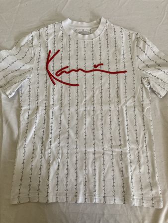 K-Swiss T-Shirt Weiss gestreifft Grösse XS guter Zustand