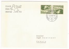 Lettre de St.Gall BPA A631 pour Bevaix le 5.IX.53