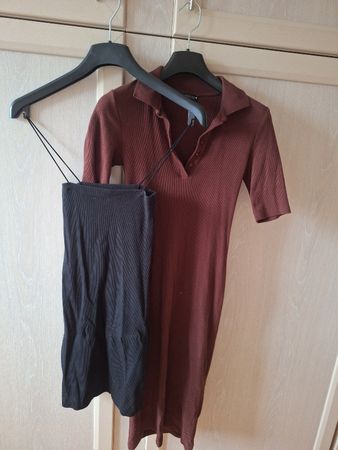 lot robe Zara marron et noir côtelée. taille S