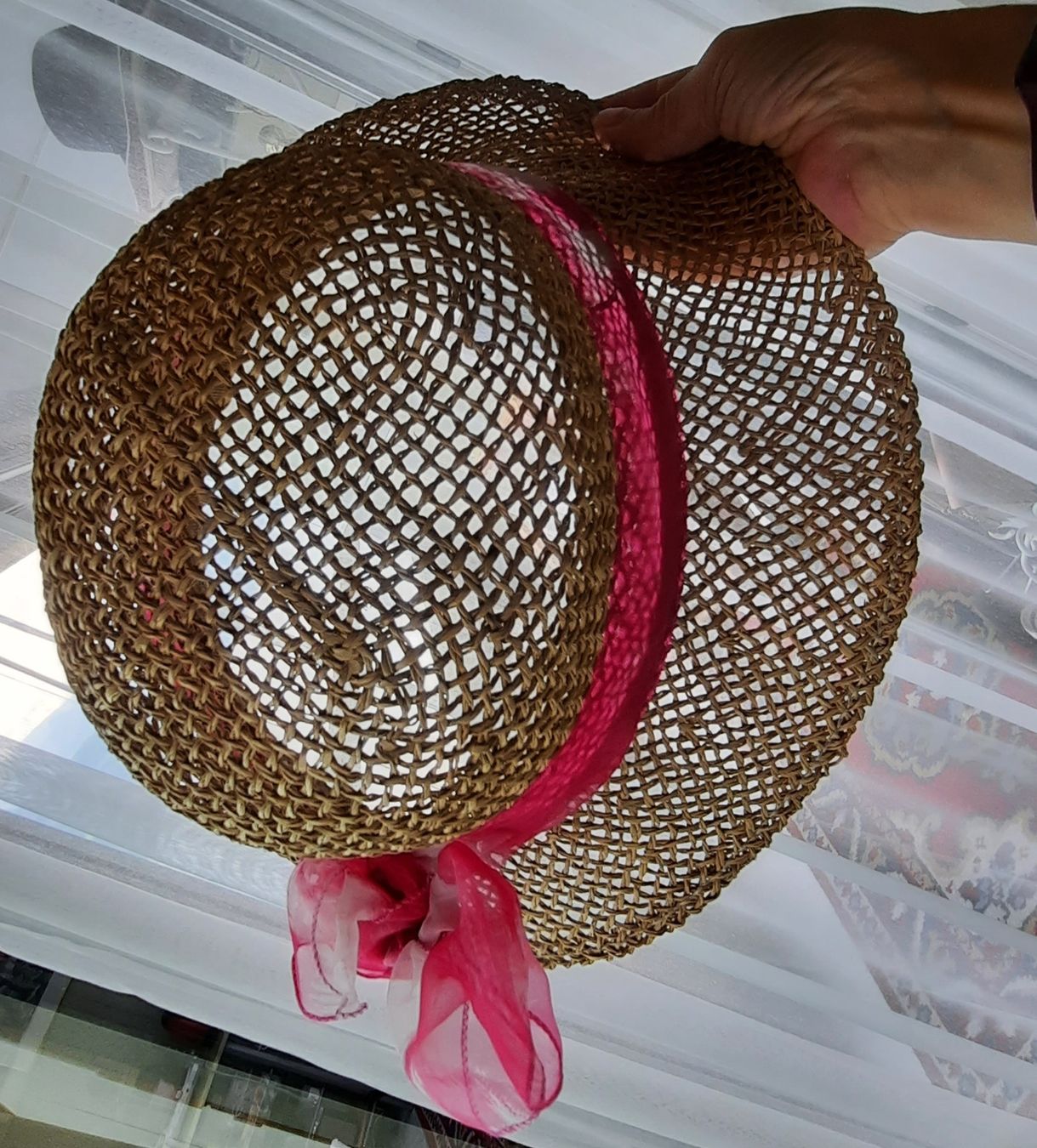 Chapeaux, bonnets & casquettes: Strohhut Sommerhut mit Band Grösse M – D'occasion à BRUNNEN par Sole21 3