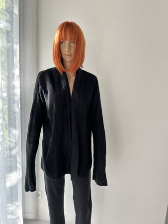 Ralph Lauren Cardigan Knit 100% Linen Black Size M