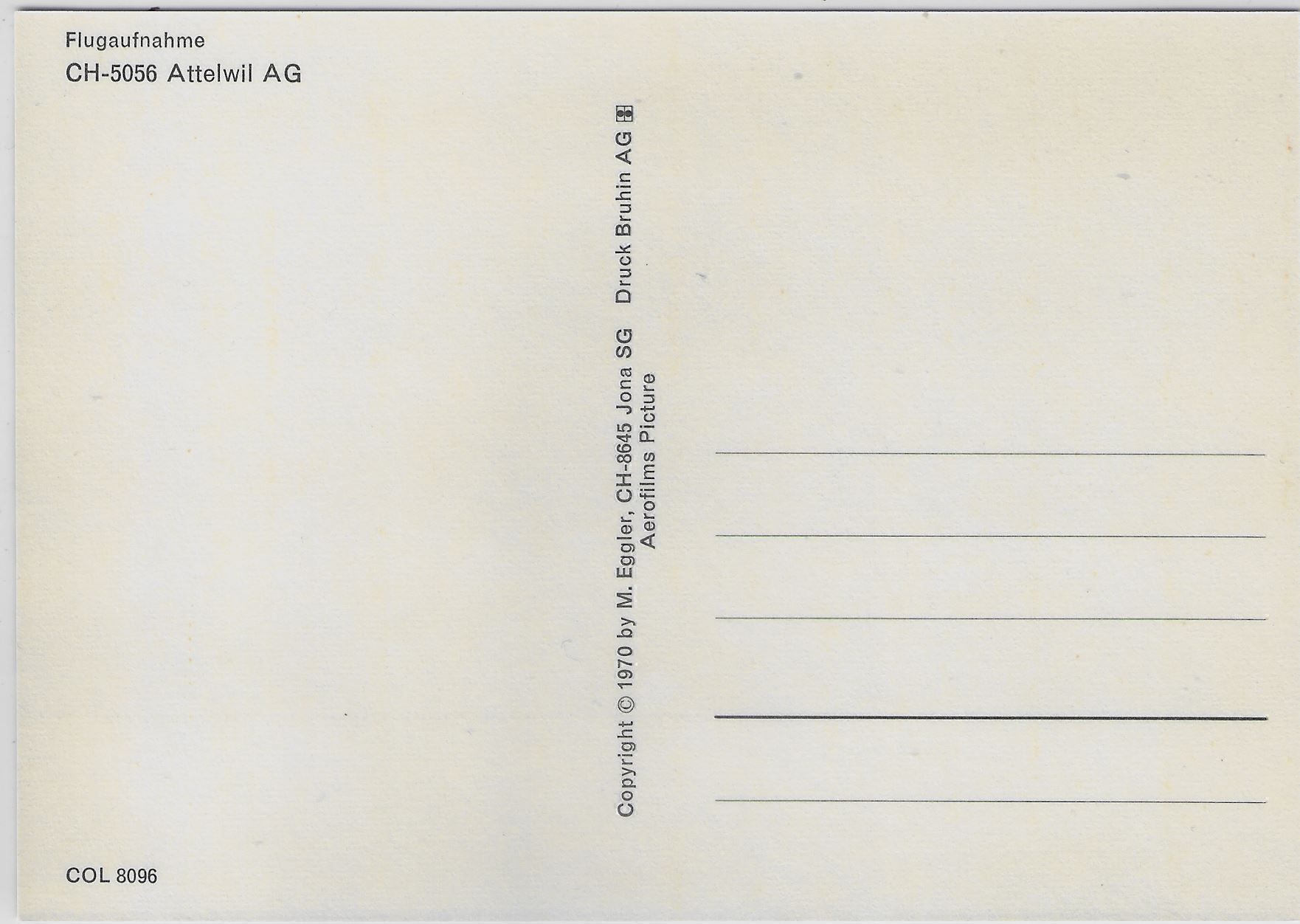 Cartoline postali: Flugaufnahme Attelwil AG – Usato da Ettingen venduto da Kartenplanet 1