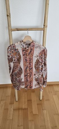 Damen Bluse Massimo Dutti Ramie Paisley Muster Grösse 40