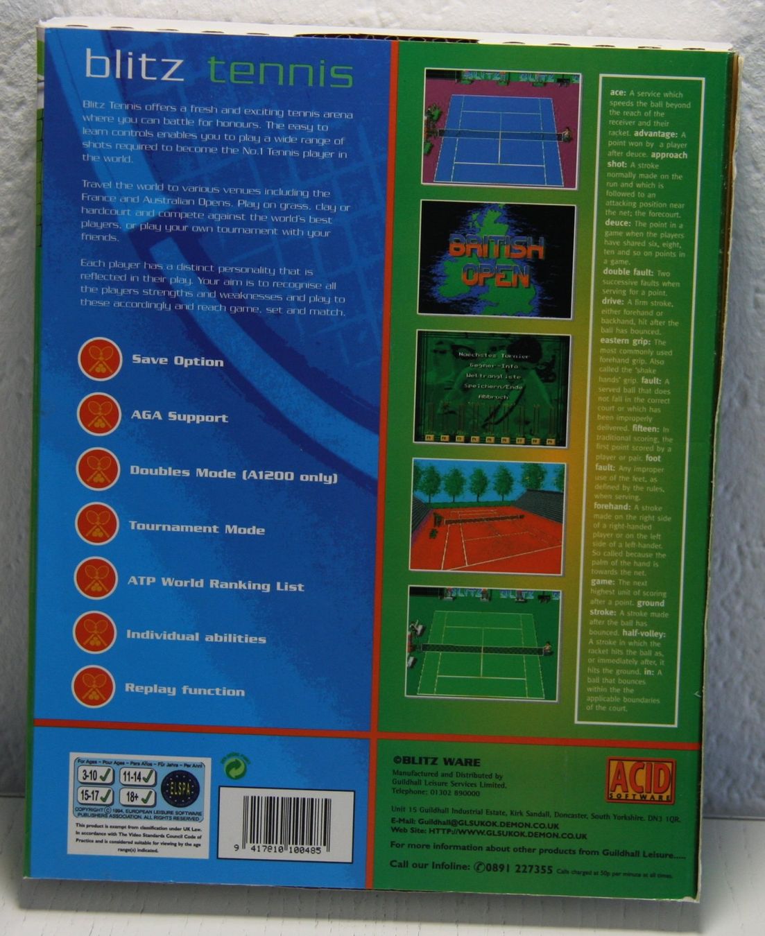 Jeux: Amiga blitz tennis – D'occasion à Fisibach par Retrogames24 1