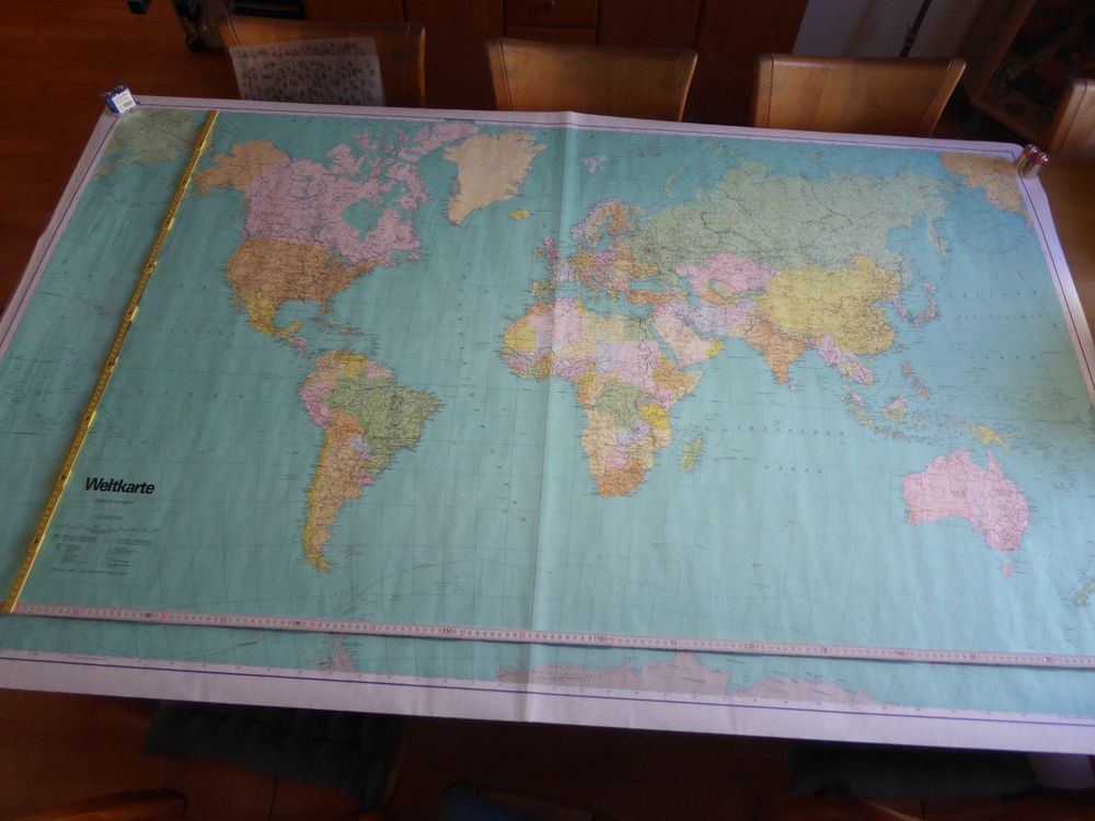 Wand Deko Bild Vintage Weltkarte Poster 91,5 X 61 Cm – Antik-look Wandbild Für Reise-Fans, Büro Oder Wohnzimmer Antike Landkarte Dekoration