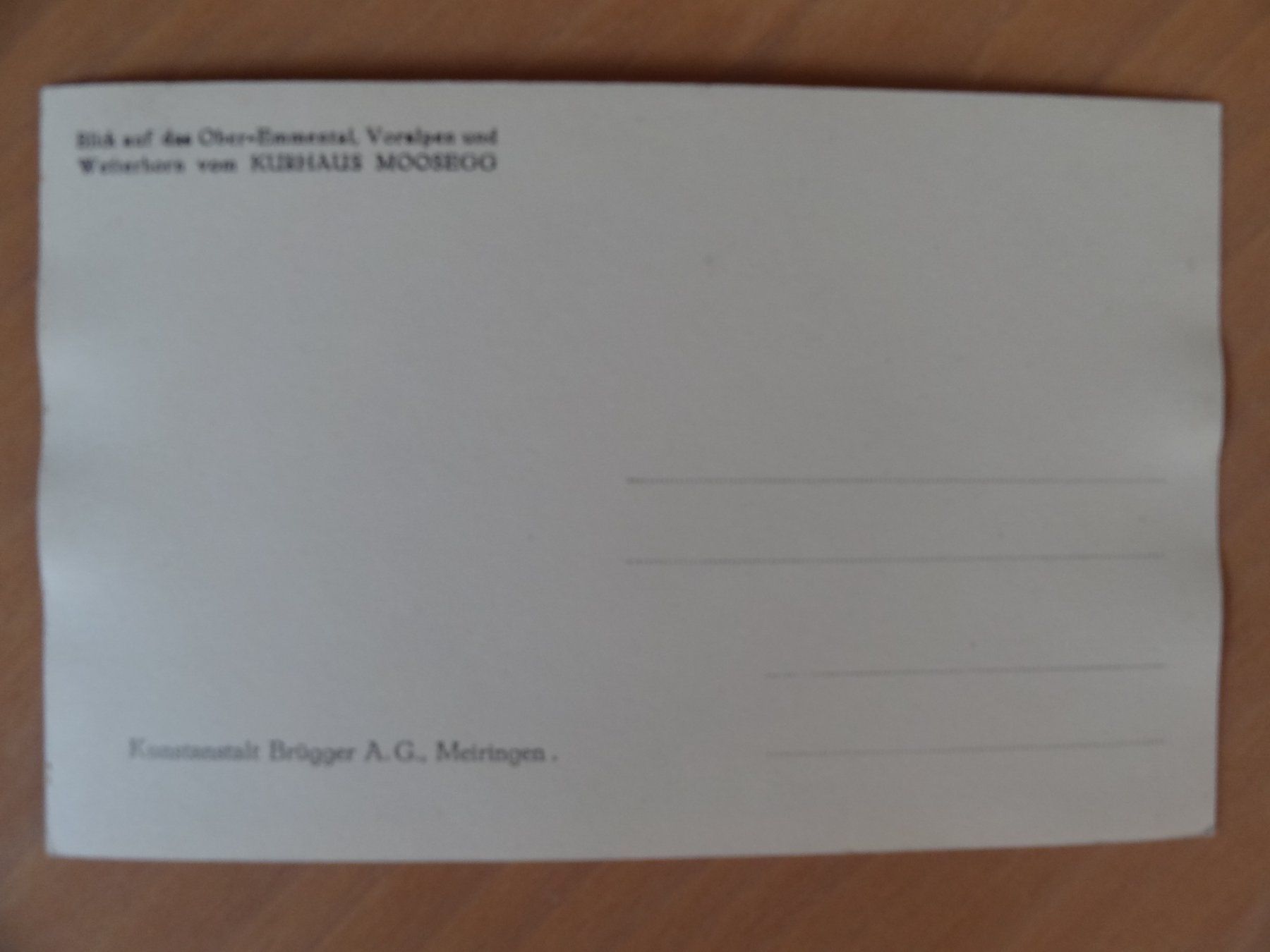 Cartoline postali: Ober-Emmental, Kurhaus Moosegg – Usato da St Léonard venduto da Riglin 1