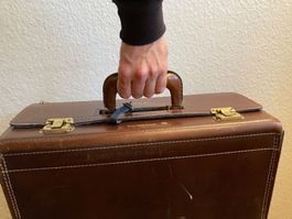 Pilotenkoffer / Vintage Leder Koffer / Aktenkoffer, Braun