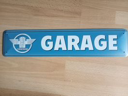 Blechschild-HANOMAG GARAGE - 46 X 10 CM
