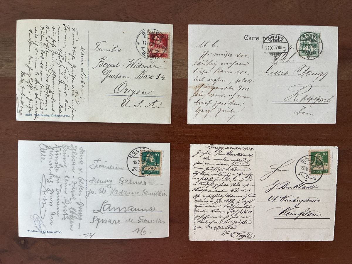 Cartoline postali: 8 Ansichtskarten Schweiz von Brugg AG – Usato da Oftringen venduto da Cla.vD.74 1