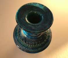 Vase  1960 Bitossi Aldo Londi Rimini Blue ceramic