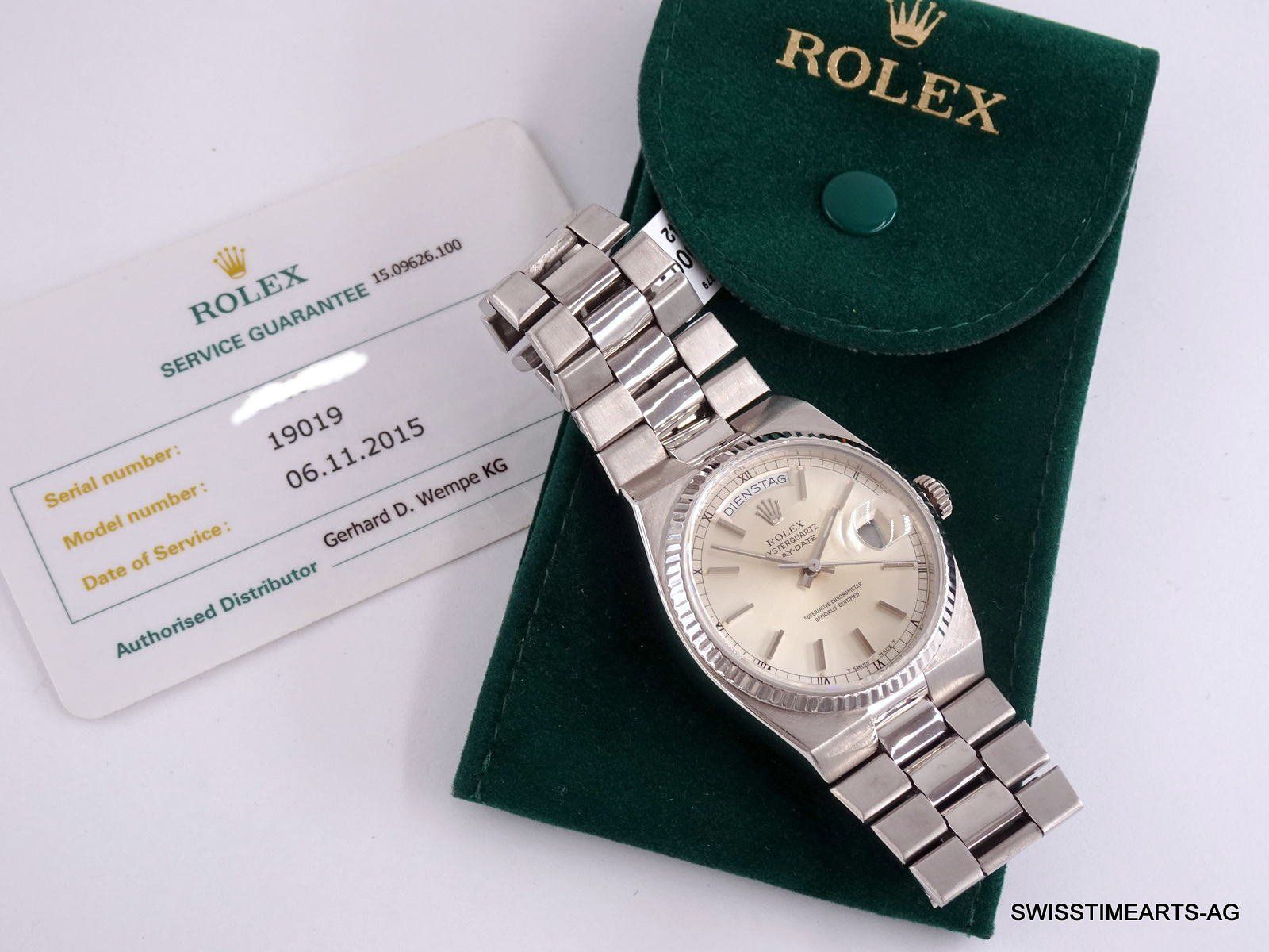 Rolex Orologi: ROLEX DAY-DATE OYSTERQUARTZ 18K 1979 REF. 19019 CHRONOMETER – Usato da Zürich venduto da SWISSTIMEARTS-AG 9